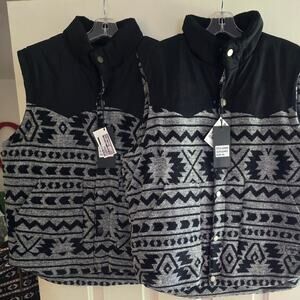 Stylish Black and Gray Patterned Vest